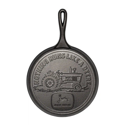10.5 Inch Seasoned Cast Iron Griddle, John Deere Tractor
