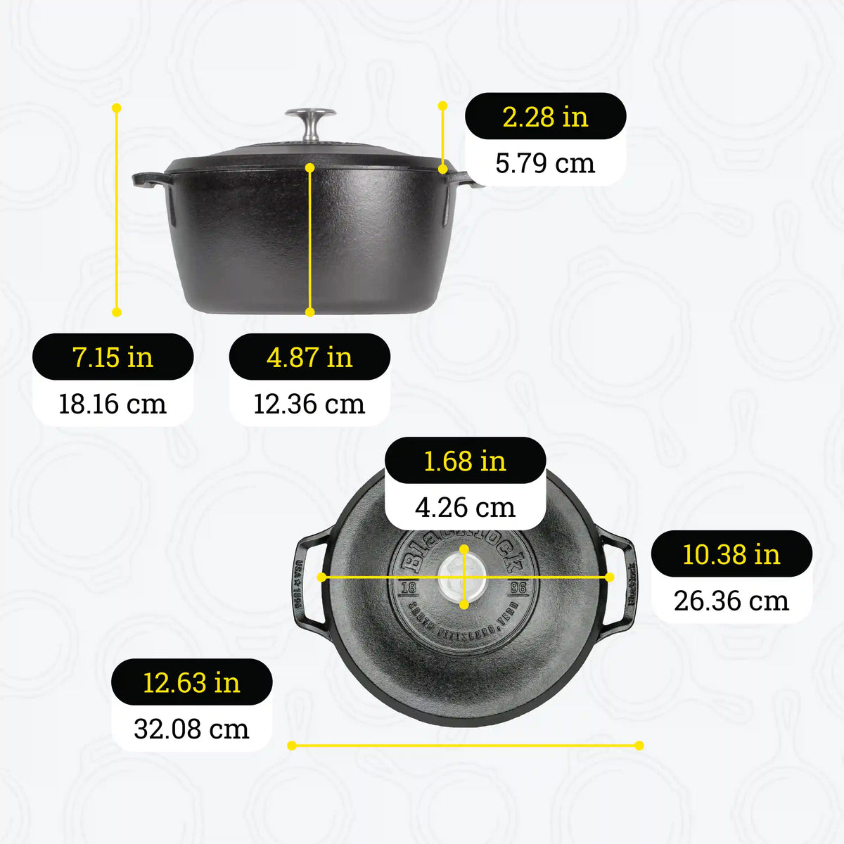 Blacklock 5.5 Quart Lightweight Cast Iron Dutch Oven