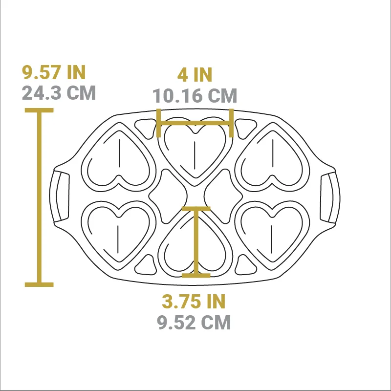 Seasoned Cast Iron Heart Mini Cake Pan