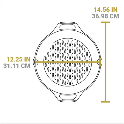 12 Inch Seasoned Cast Iron Dual Handle Grilling Basket