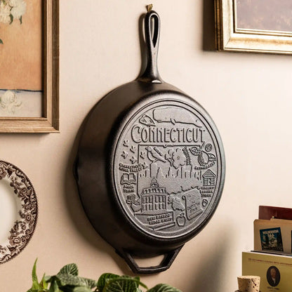 American Road Trip: 12 Inch Seasoned Cast Iron Skillet, Connecticut