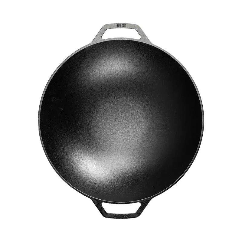 14 Inch Seasoned Cast Iron Wok