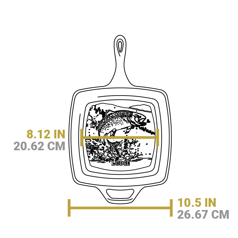 Wildlife Square Grill Pan with Fish