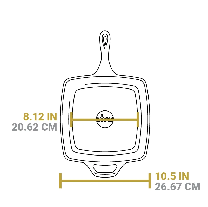 Square Cast Iron Classic Skillet